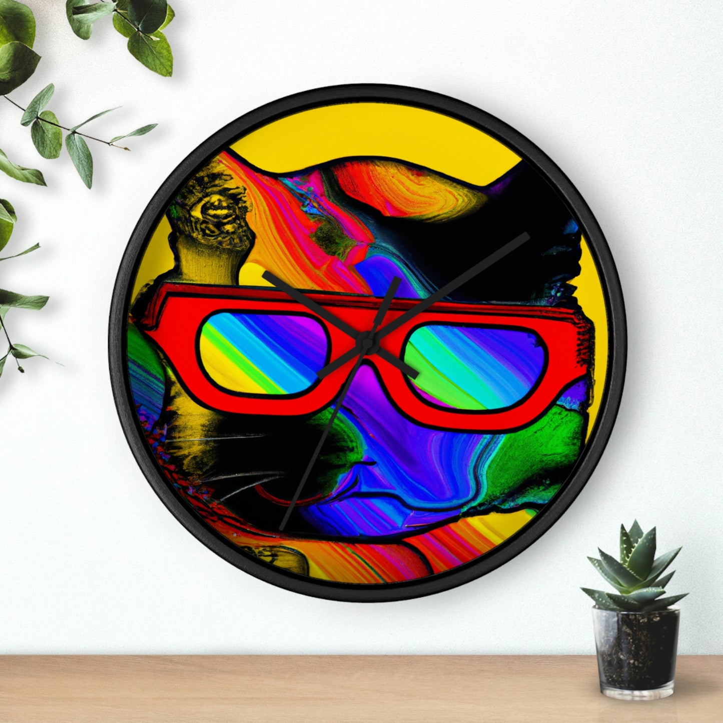 "Coole Katze mit Sonnenbrille" - Die Alien-Wanduhr