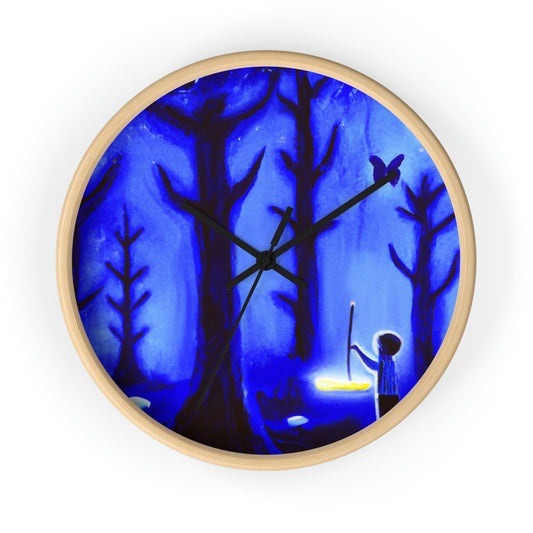 "Un viaje por el bosque iluminado por la luna" - El reloj de pared alienígena