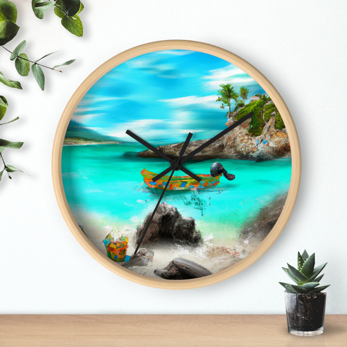 "Caribbean Fiesta on the Beach - A Digital Exploration of Mexican Culture" - The Alien Wall Clock