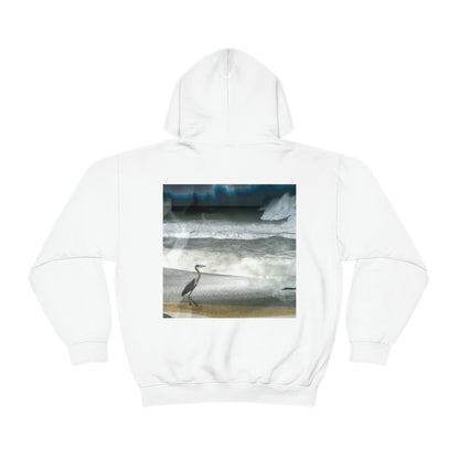 „Ein Meer des Aufruhrs: Die Unruhe eines Reihers“ . - Der Alien-Unisex-Hoodie