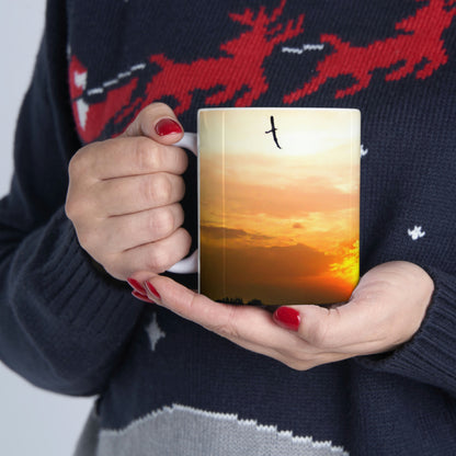 "Soar Beyond the Splendor of the Setting Sun" - The Alien Ceramic Mug 11 oz