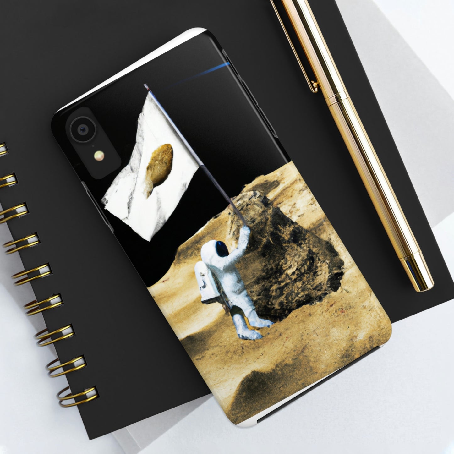 "Claiming Space: The Astronaut's Asteroid Flag Planting" - The Alien Tough Phone Cases