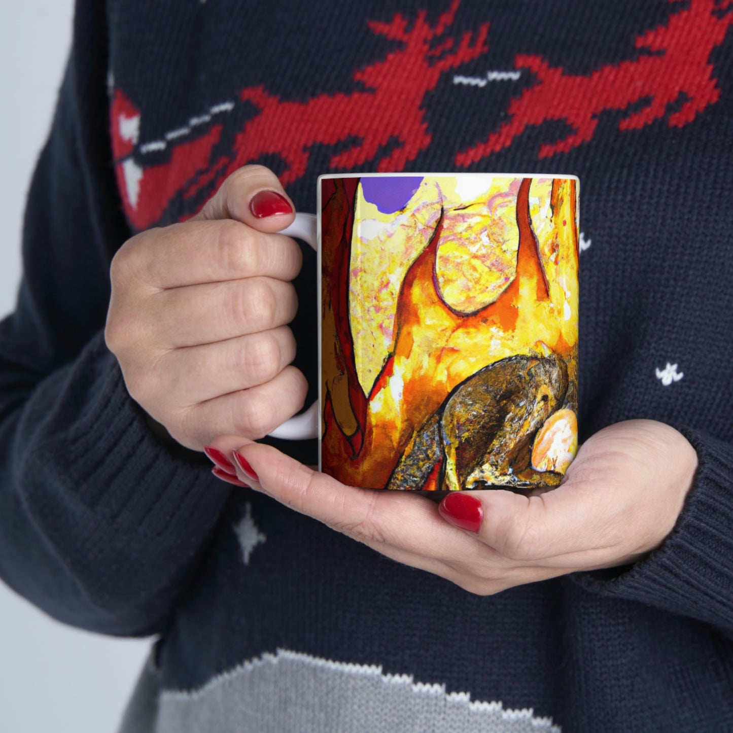 "A Slumbering Dragon in an Infernal Embrace" - The Alien Ceramic Mug 11 oz