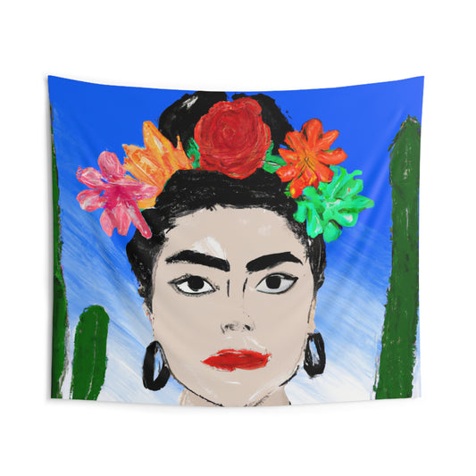 "Frida Ardiente: Pintando un ícono mexicano con cultura colorida" - The Alien Wall Tapestries