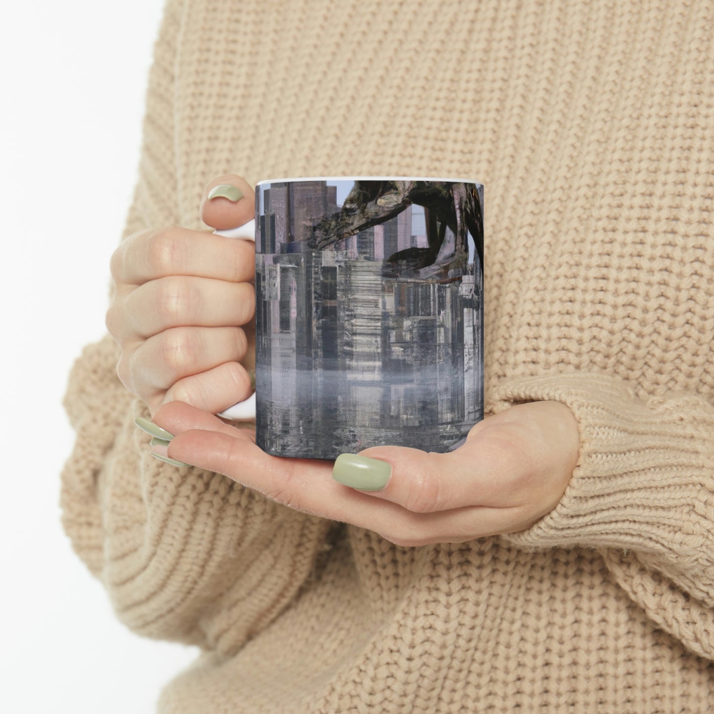 "Ascending the Deluge: A Dragon's Soaring Journey." - The Alien Ceramic Mug 11 oz