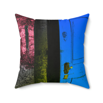 The Enigmatic Door of the Forest - The Alien Square Pillow