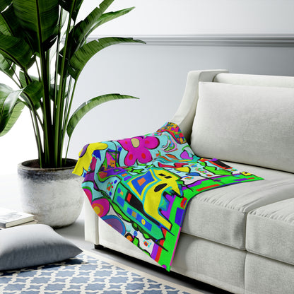 "A Mystical Garden of Rainbow Petals" - The Alien Velveteen Plush Blanket