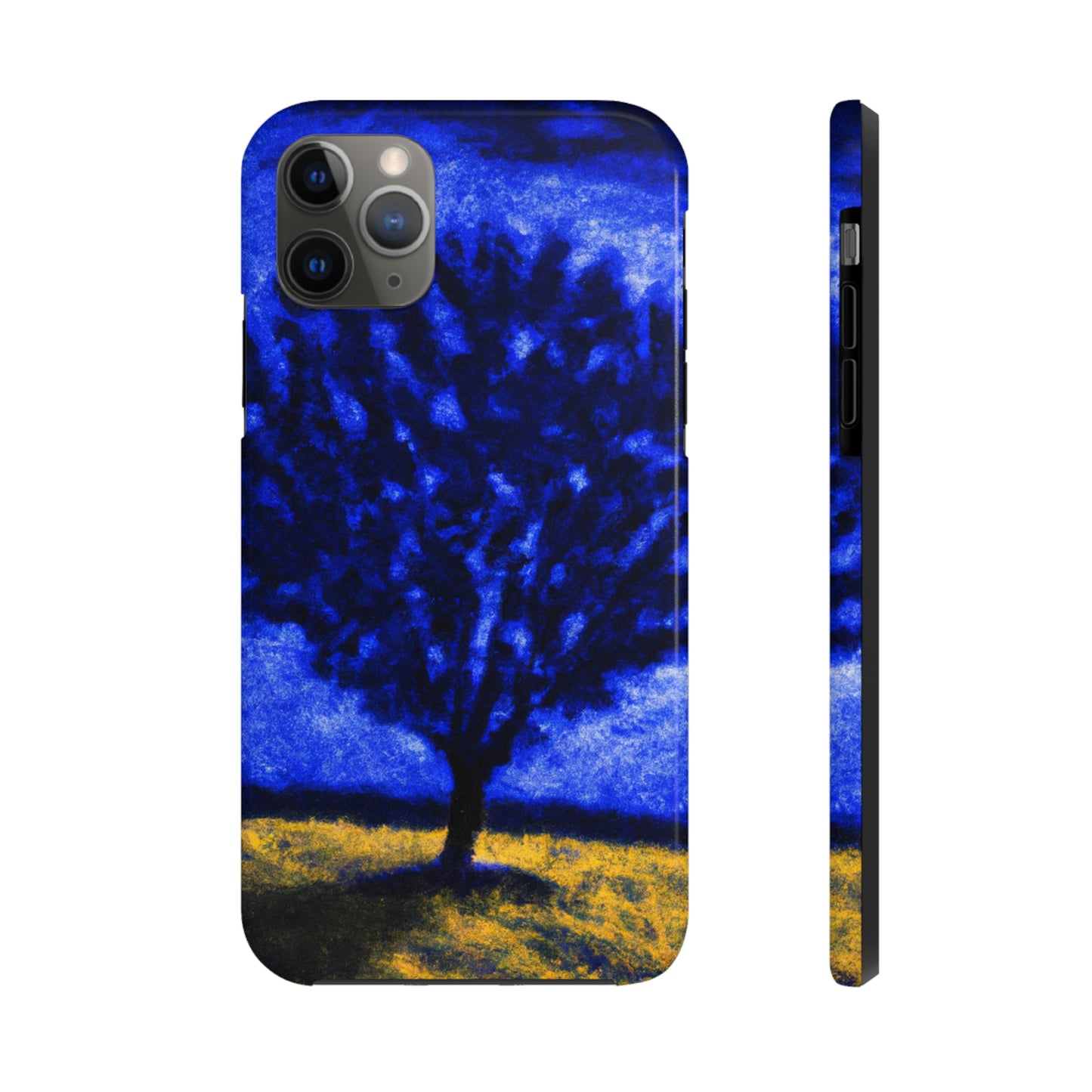 "Ein einsamer blauer Baum im Mondscheinfeld" - Die Alien Tough Phone Cases