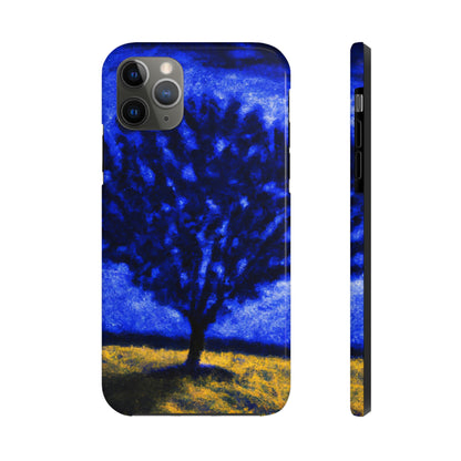 "Un árbol azul solitario en el campo de la luz de la luna" - Las fundas para teléfonos Alien Tough