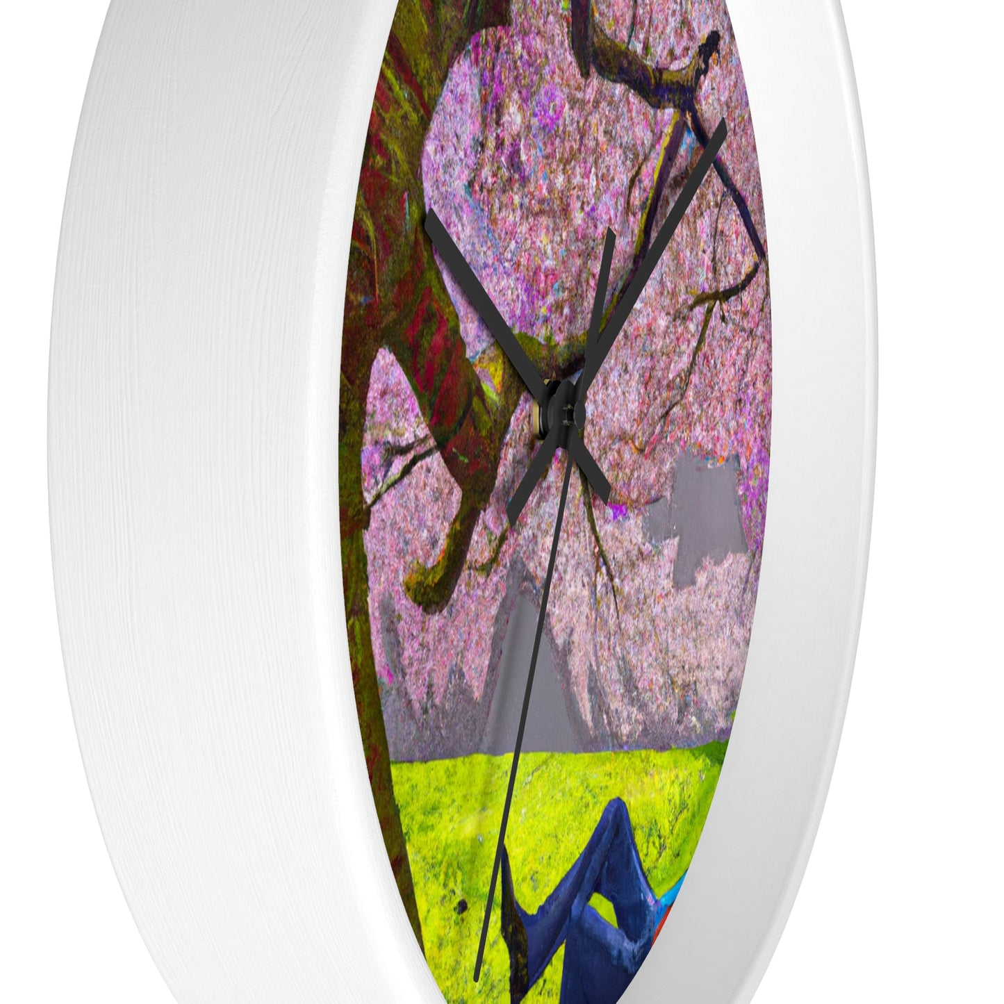 "A Moment of Calm Beneath the Cherry Blossoms" - The Alien Wall Clock