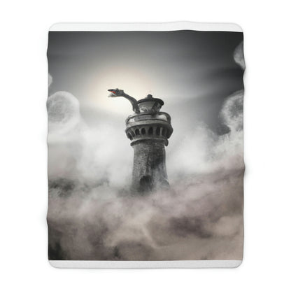 "Smoke and Lighthouse Keeper" - Die Alien Sherpa Fleecedecke