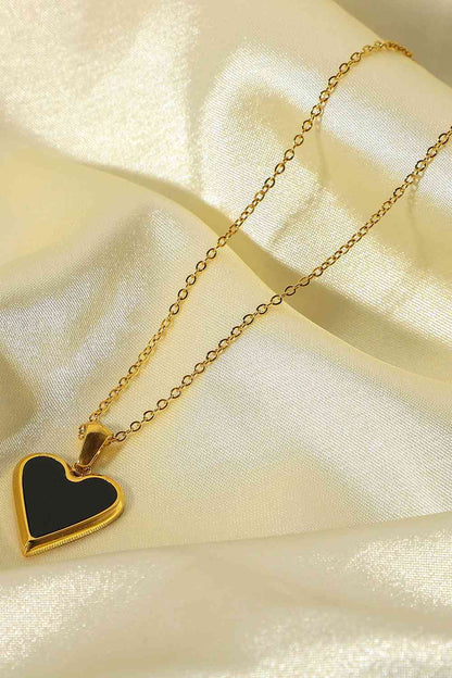 Collar De Cadena Con Corazón Bordeado