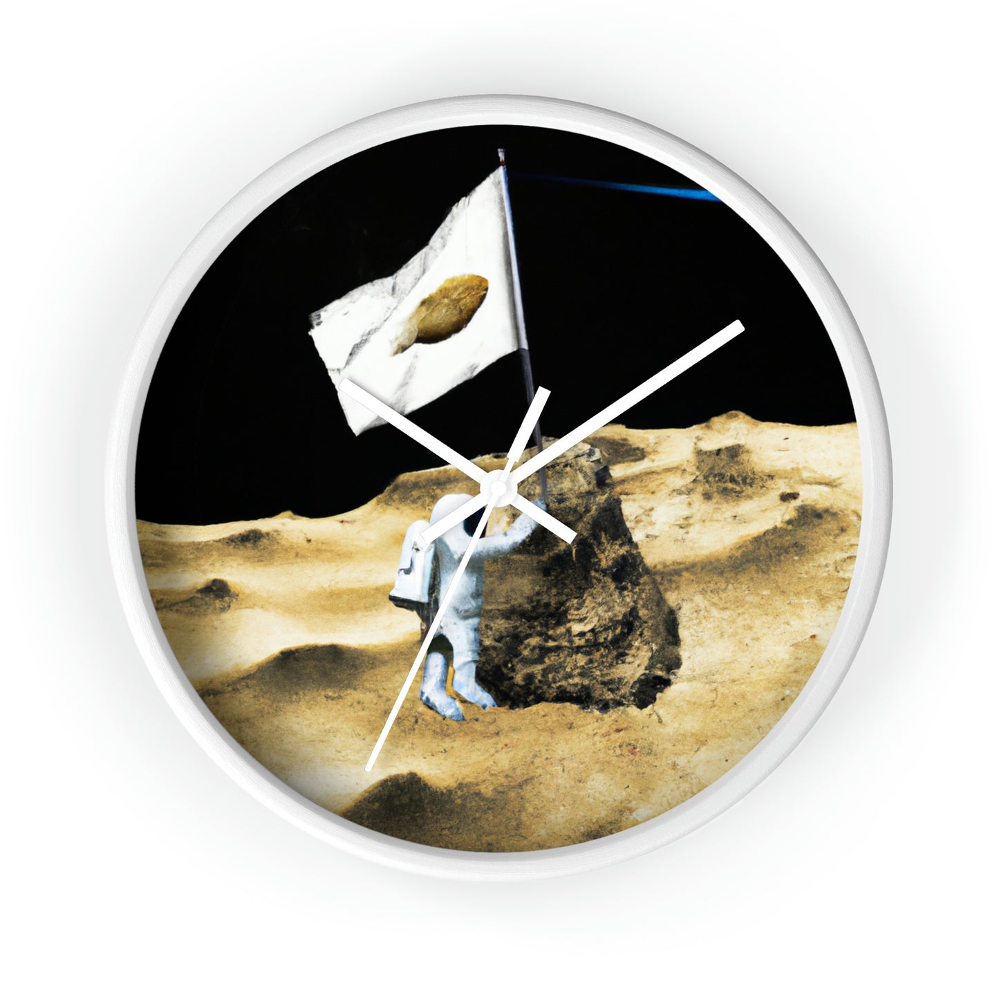 "Claiming Space: The Astronaut's Asteroid Flag Planting" - Die Alien-Wanduhr