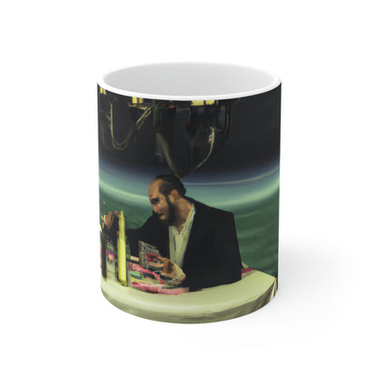 "A Beacon of Romance: An Intimate Candlelight Dinner in a Forgotten Lighthouse" - The Alien Ceramic Mug 11 oz