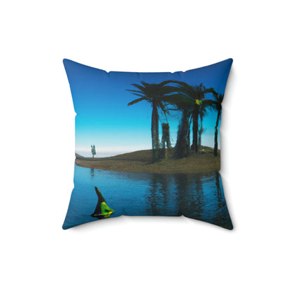 "Invasion of the Island E.T.s" - The Alien Square Pillow