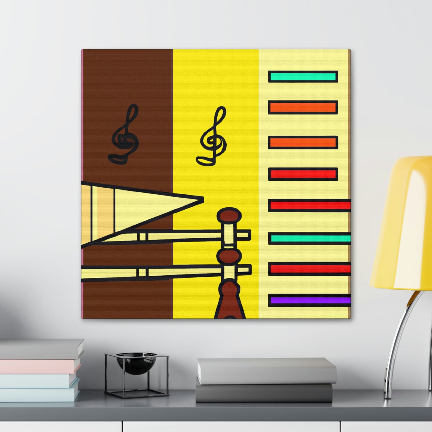 "Four Colors Tribute: Ancient Musical Artistry" - Canvas