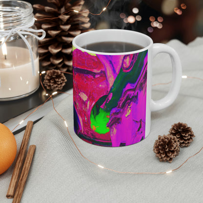 Locura mística: colores locos en la catedral olvidada - Taza de cerámica The Alien 11 oz