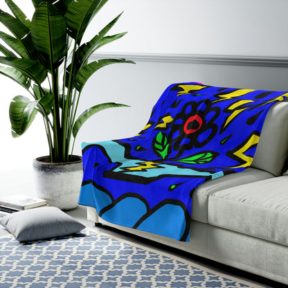 "A Bold Bloom Amidst the Storm" - The Alien Velveteen Plush Blanket