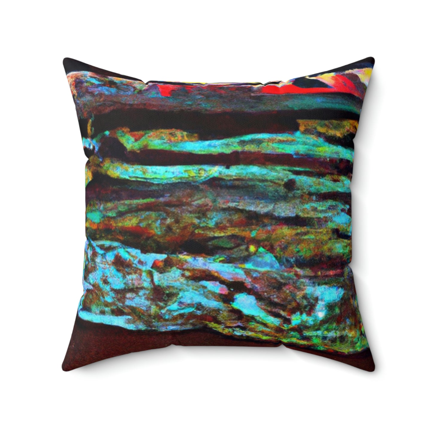 "Dusk at Sea: A Tempestuous Gathering" - Das Alien Square Pillow