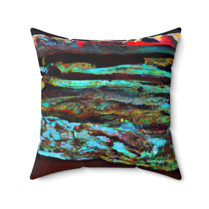 "Dusk at Sea: A Tempestuous Gathering" - Das Alien Square Pillow