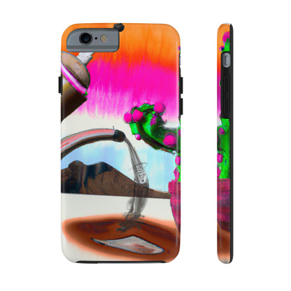 "An Awkward Caffeinated Moment: The Tale of a Bot and a Cactus" - The Alien Tough Phone Cases