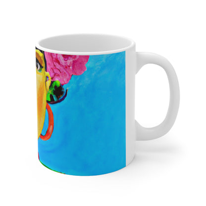 „Fierce and Free: Eine von Frida Kahlo inspirierte Hommage an mexikanische Frauen“ – The Alien Keramiktasse 11 oz