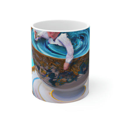 "Adrift in a China Cup: The Story of a Lost Child's Oceanic Adventure" - The Alien Taza de cerámica 11 oz