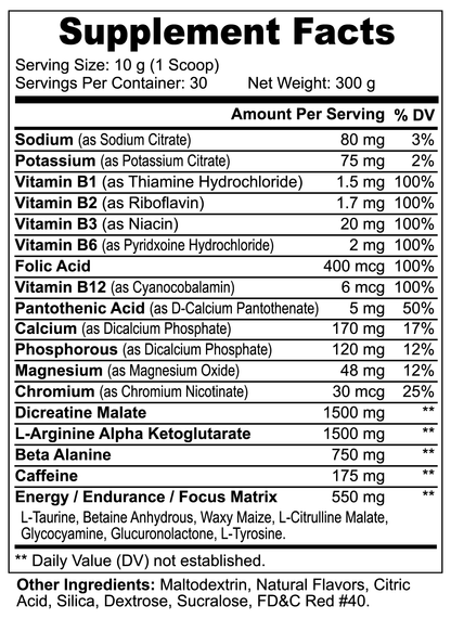 Nitric Shock Pre-Workout-Pulver (Fruchtpunsch) 0,66 Pfund The Alien Vitamins &amp; Supplements