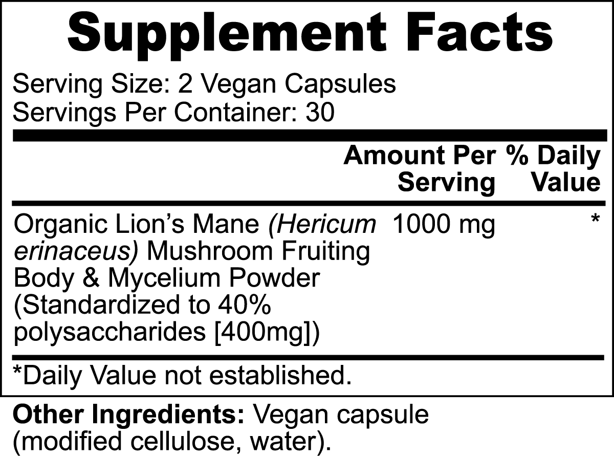 Lion's Mane Mushroom The Alien Vitaminas y suplementos