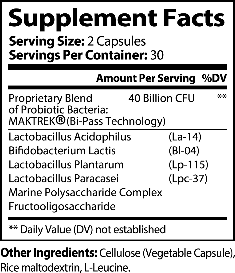 Probiótico 40 mil millones con prebióticos 60 cápsulas The Alien Vitamins &amp; Supplements