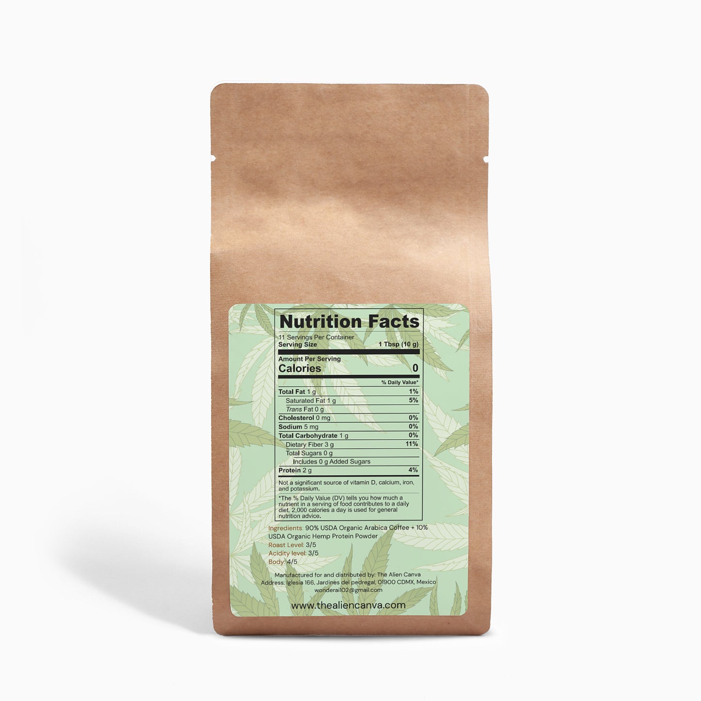 Bio-Hanfkaffeemischung Medium Roast 4oz The Alien Coffee