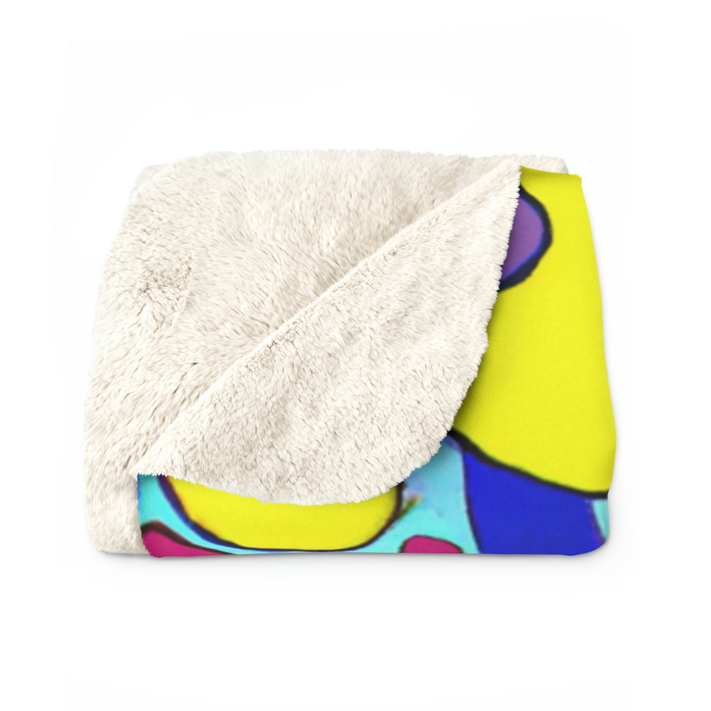 "A Mystical Garden of Rainbow Petals" - The Alien Sherpa Fleece Blanket