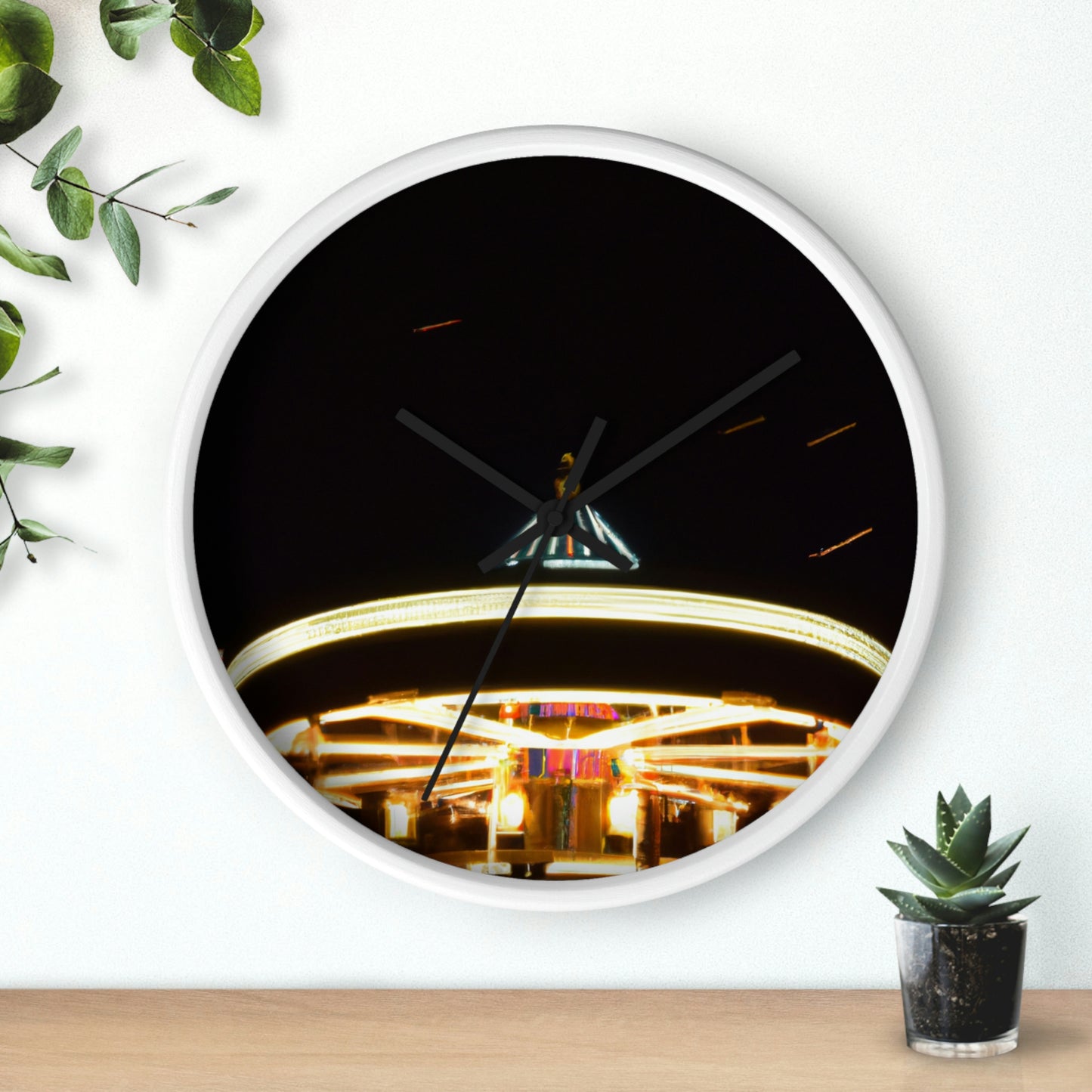 "Carousel Nights: A Glimmer of Starlight" - The Alien Wall Clock