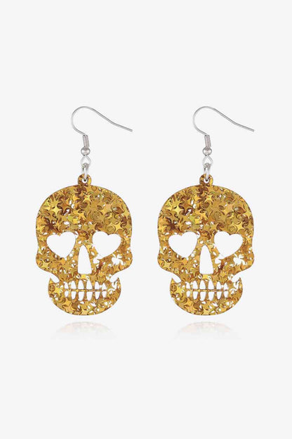 Pendientes colgantes de calavera de acrílico