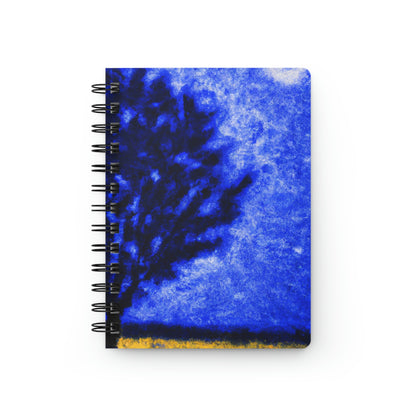 "Un árbol azul solitario en el campo de luz de la luna" - The Alien Cuaderno encuadernado en espiral