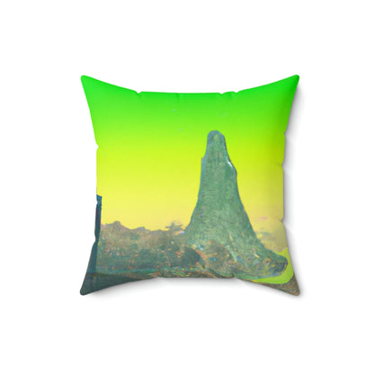 "Intergalactic Wanderings: Exploring the Storied Ruins of a Long-Forgotten Castle" - The Alien Square Pillow