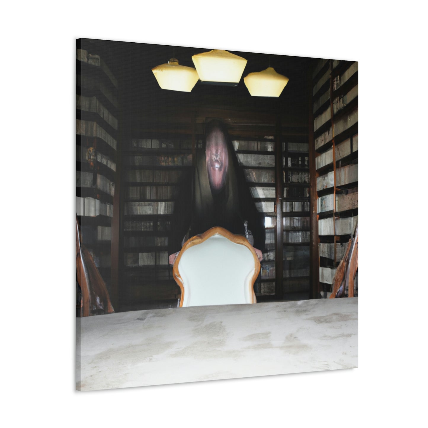 "The Eerie Echoes of the Library" - The Alien Canva