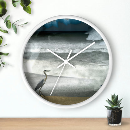 "Un mar de agitación: la inquietud de una garza". - El reloj de pared alienígena