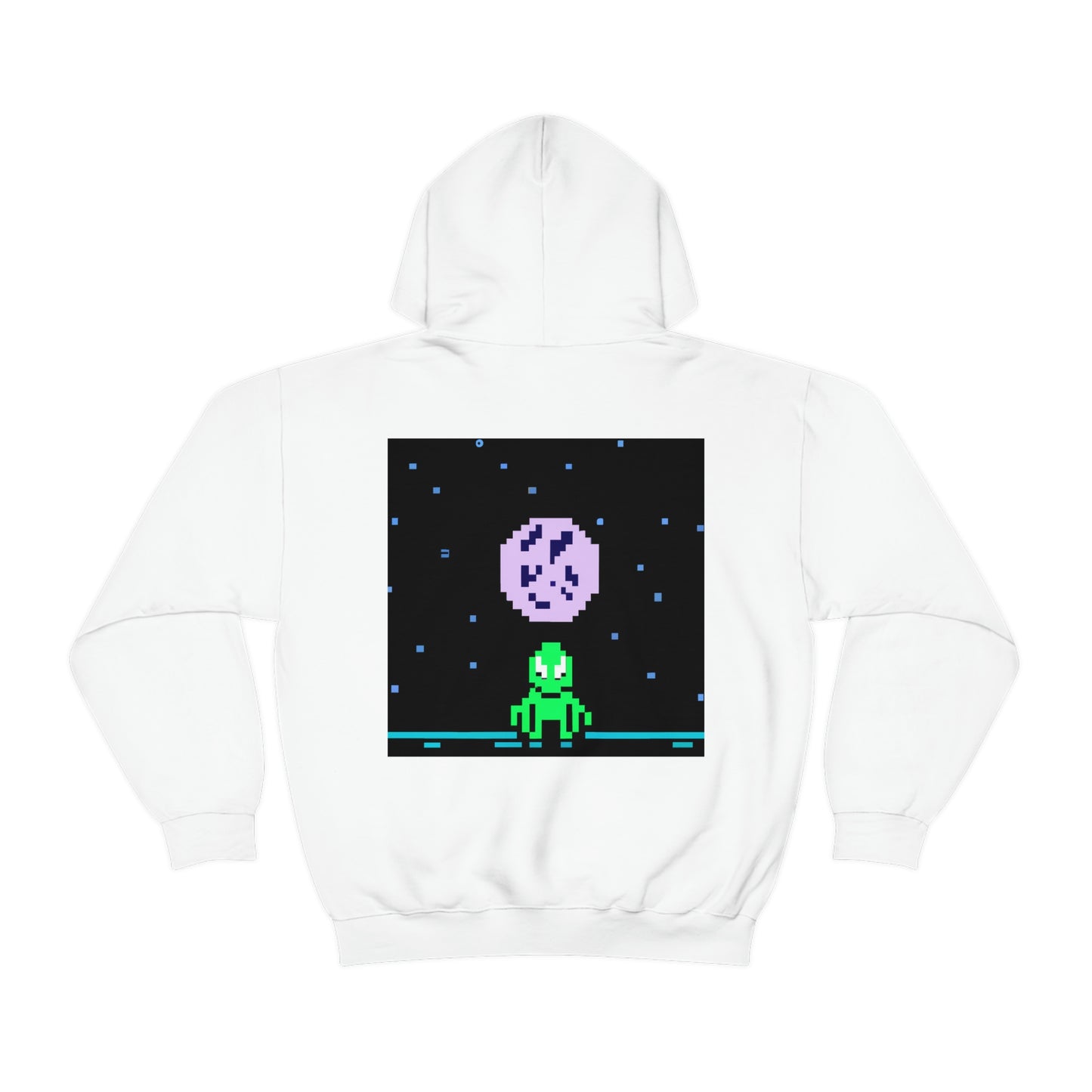 "Testigo solitario del cielo nocturno" - The Alien Unisex Hoodie Pixel Art