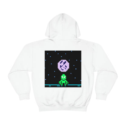 "Testigo solitario del cielo nocturno" - The Alien Unisex Hoodie Pixel Art