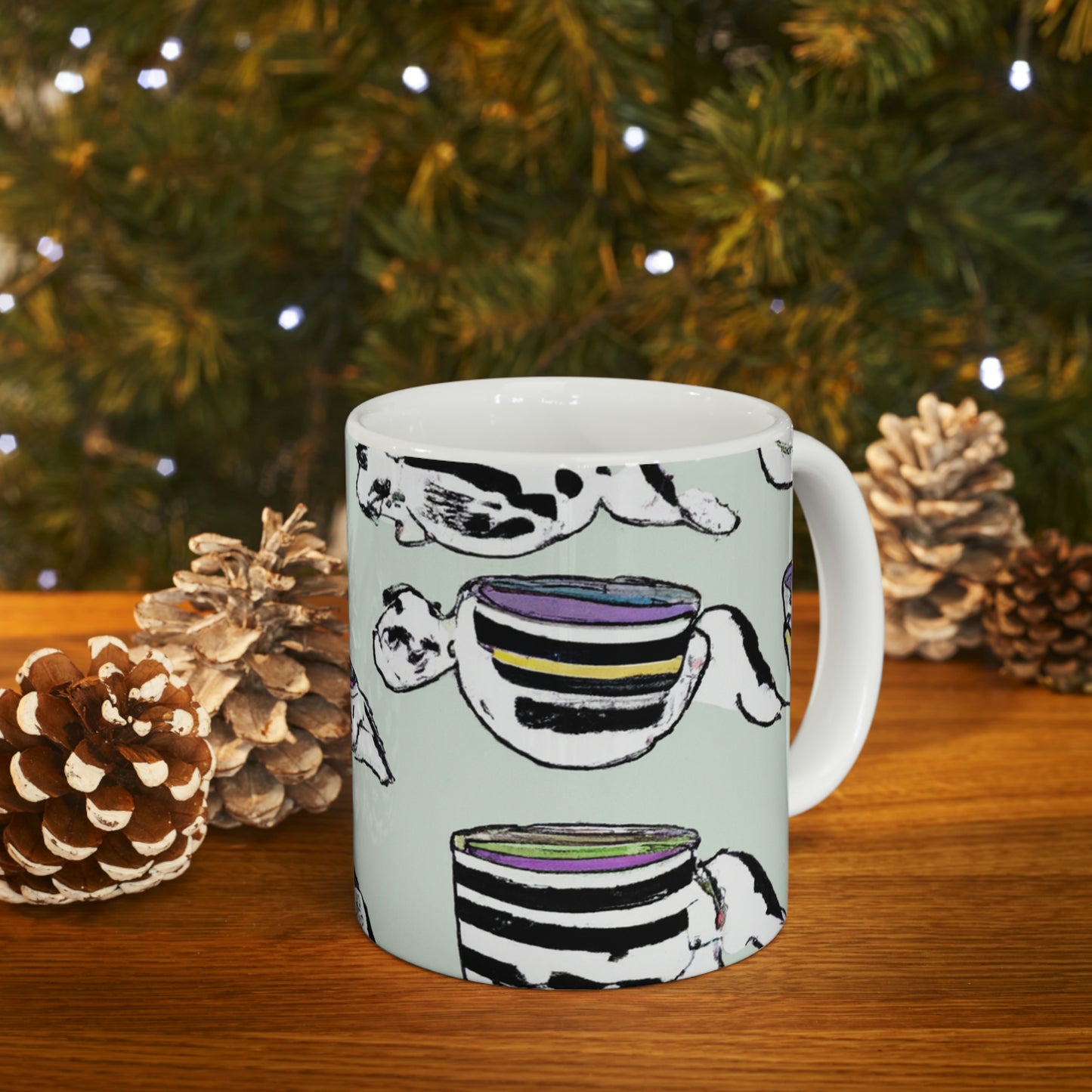 "A Purr-fectly Precious Tea Party Parade" - The Alien Ceramic Mug 11 oz