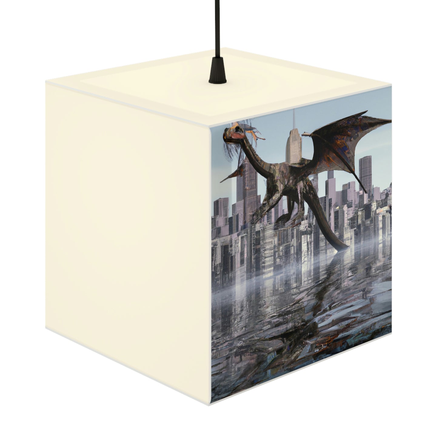 "Aufsteigend die Sintflut: Die hochfliegende Reise eines Drachen." - Die Alien Light Cube Lampe