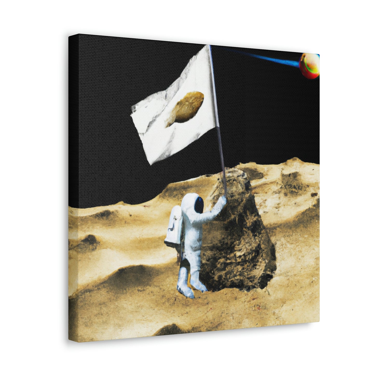 "Reclamando espacio: la plantación de la bandera del asteroide del astronauta" - The Alien Canva