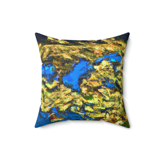 "Invasion of the Pond Monsters" - The Alien Square Pillow