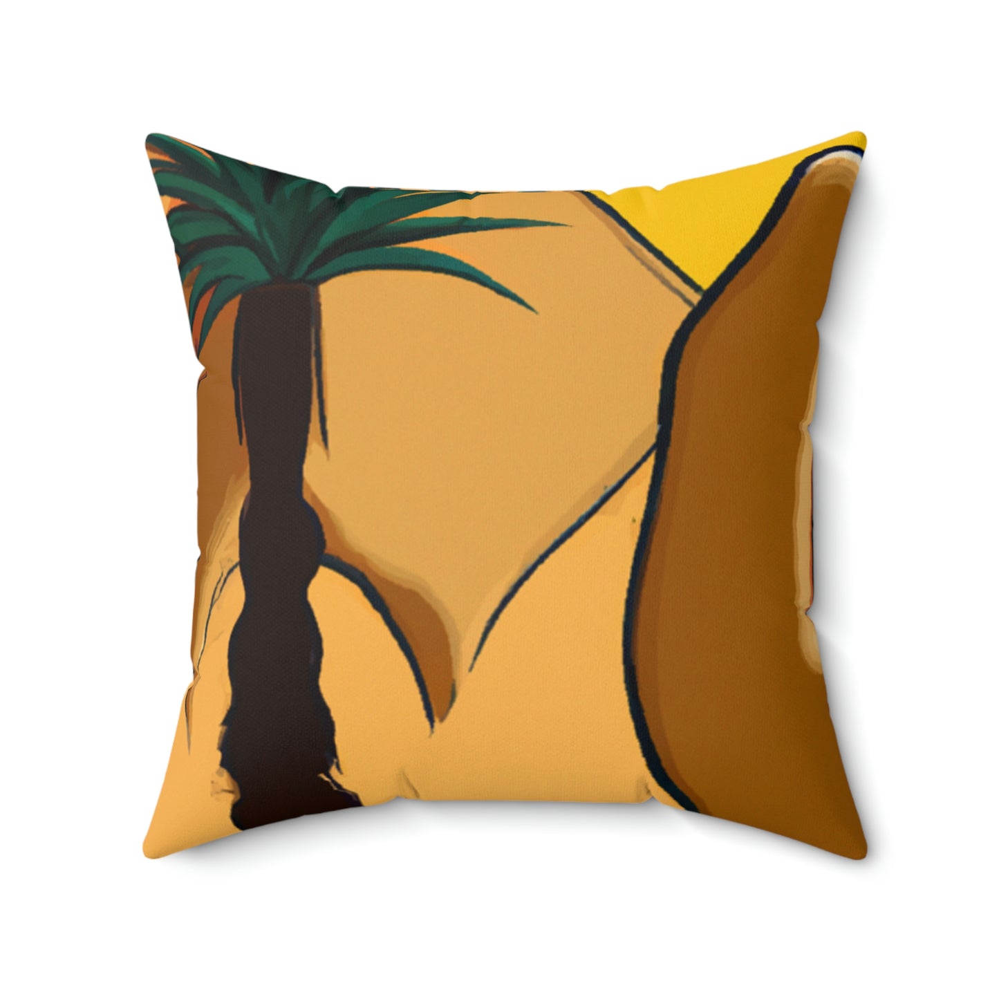 "Desert Mirage: The Forgotten Oasis" - The Alien Square Pillow