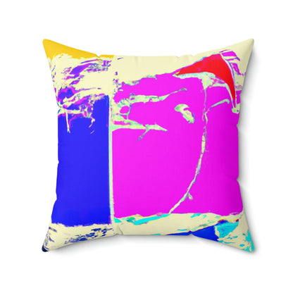 "Kites Aflatter in the Vibrant Sky" - Das Alien Square Pillow