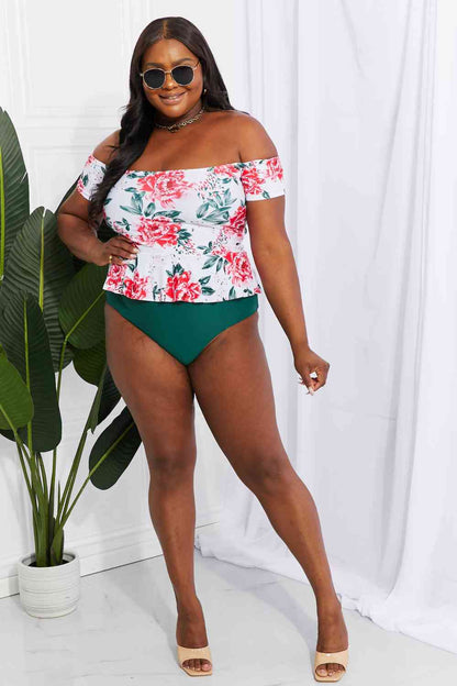 Conjunto de tankini de natación con hombros descubiertos Coastal Cutie de Marina West Swim