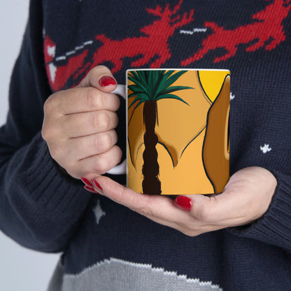 "Desert Mirage: The Forgotten Oasis" - The Alien Ceramic Mug 11 oz