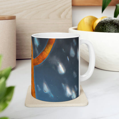 "Jubilant Jig in the Rain" - The Alien Ceramic Mug 11 oz