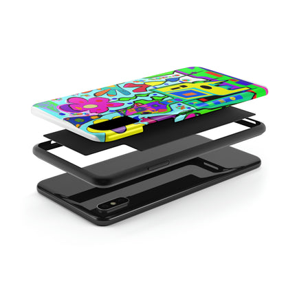 "A Mystical Garden of Rainbow Petals" - The Alien Tough Phone Cases